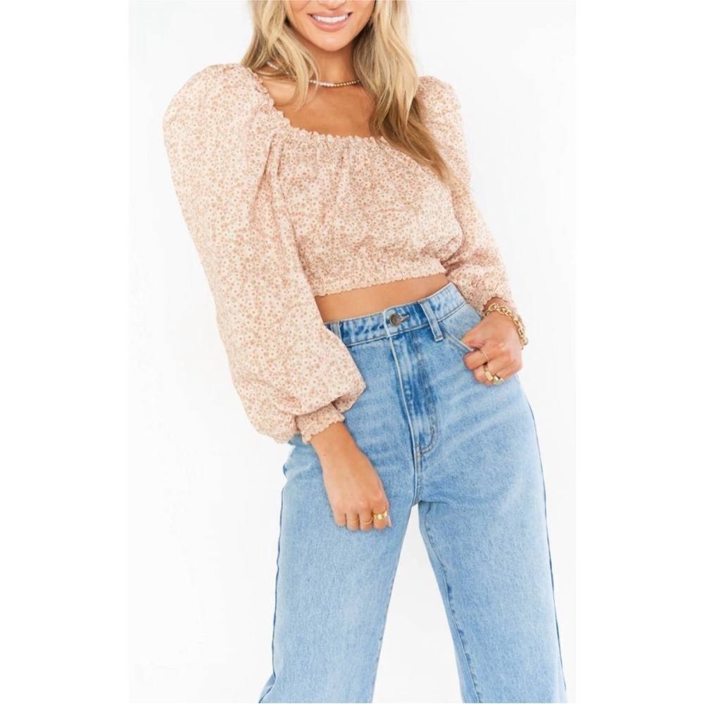 SHOW ME YOUR MUMU | NEW Suzanna Cropped Peasant Top Ditsy Daisy Women’s Size S